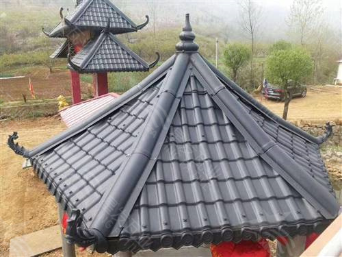 彩色仿古一體瓦墻頭瓦 古建圍墻瓦中式門頭琉璃瓦 畢節asa合成樹脂瓦廠家生產銷售